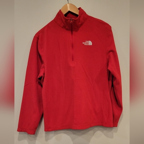 The North Face Quarter Zip Sweatshirt Red  Men's Size M - Picture 5 of 7